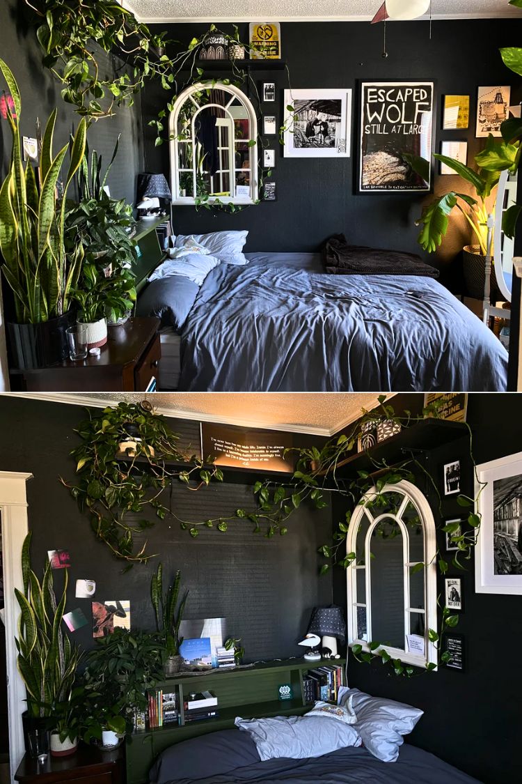 dark boho bedroom