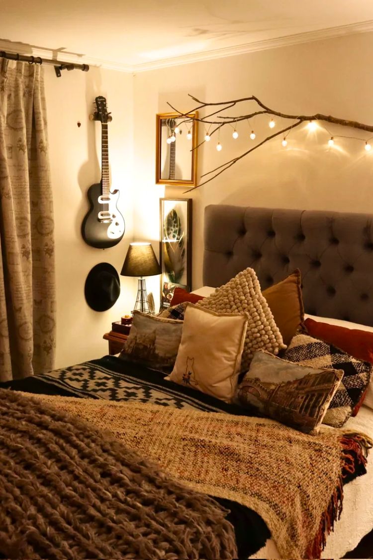 dark boho bedroom