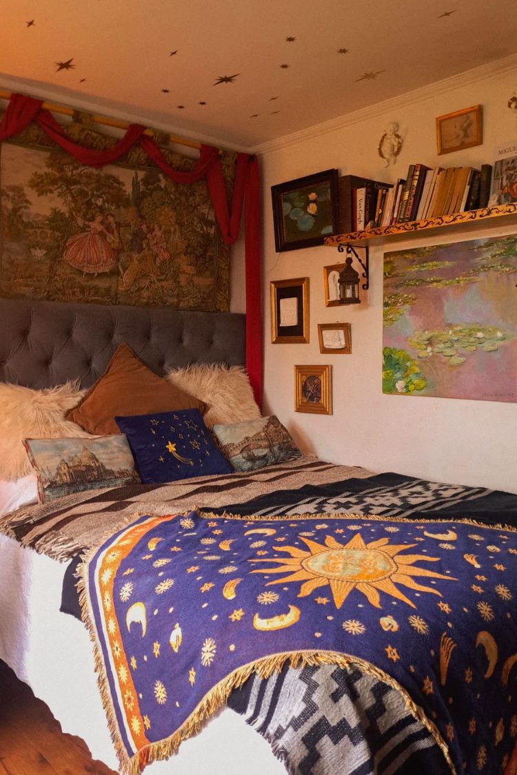 dark boho bedroom