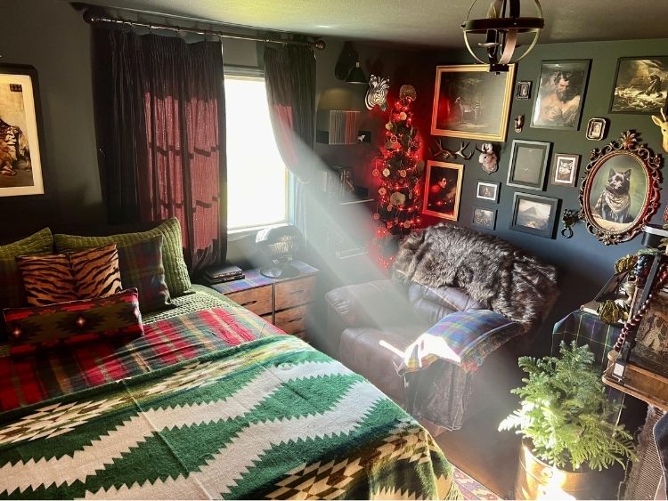 dark boho bedroom