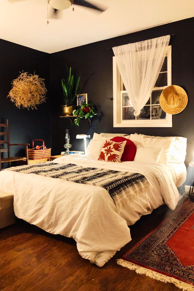dark boho bedroom