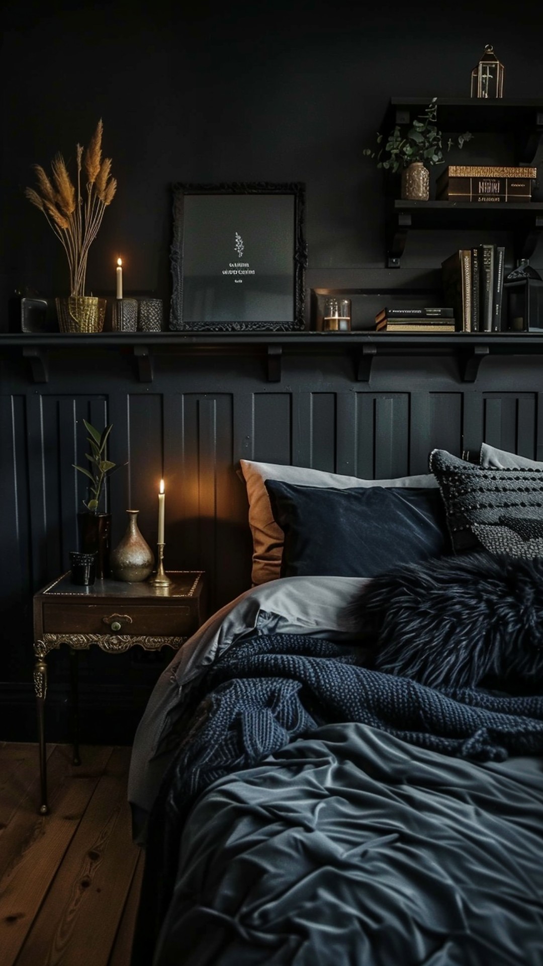 dark boho bedroom