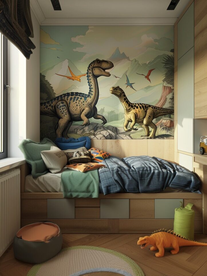 20 Fun and Creative Dinosaur Bedroom Ideas for Boy Toddlers H.M.G