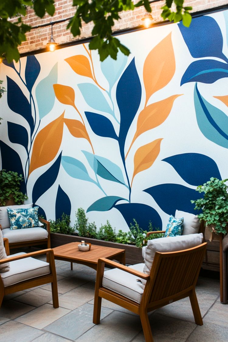 garden wall painting ideas for backyard