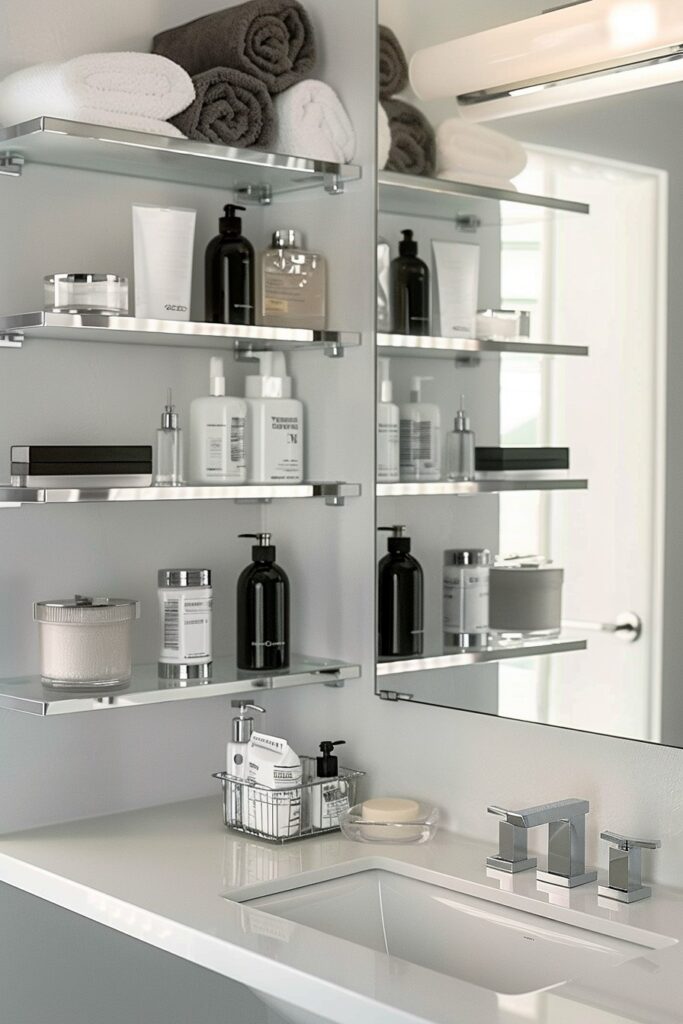 modern bathroom shelves