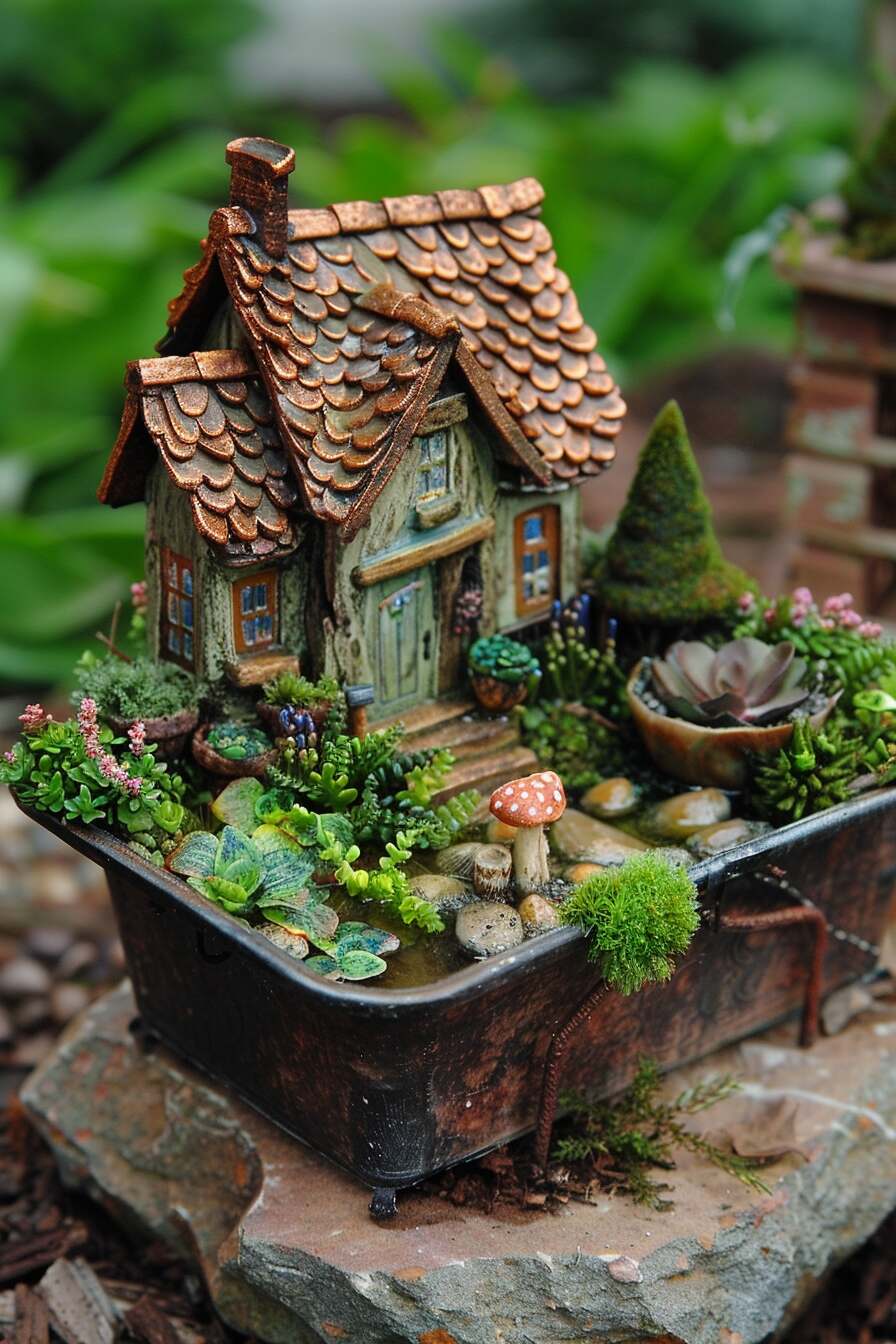 outdoor fairy garden ideas - 21