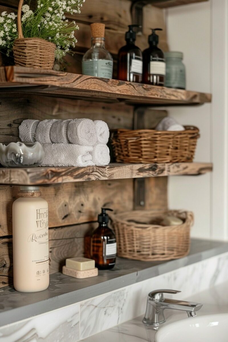 20+ Cozy Bathroom Shelf Decor Ideas for a Welcoming Vibe - H.M.G