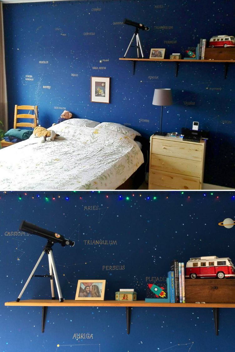 space themed bedroom for girl