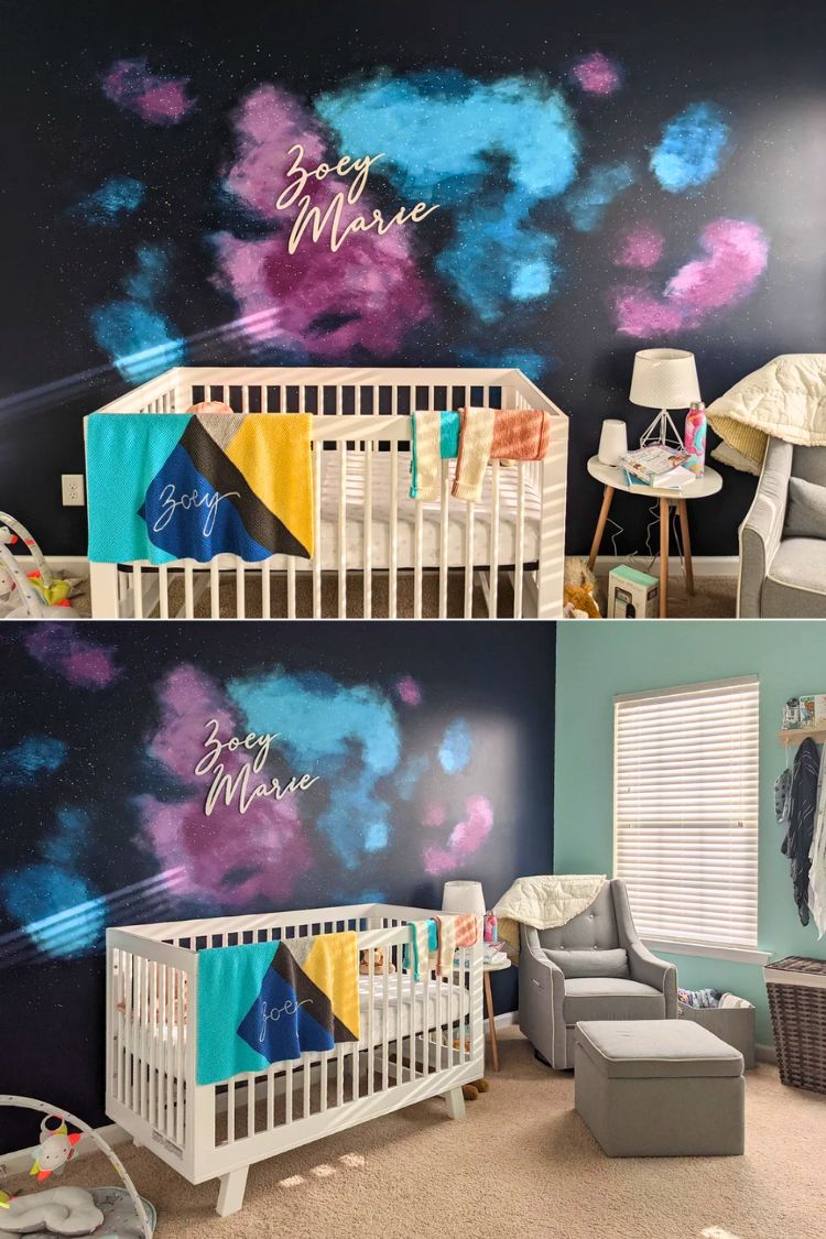 space themed nursery for girl