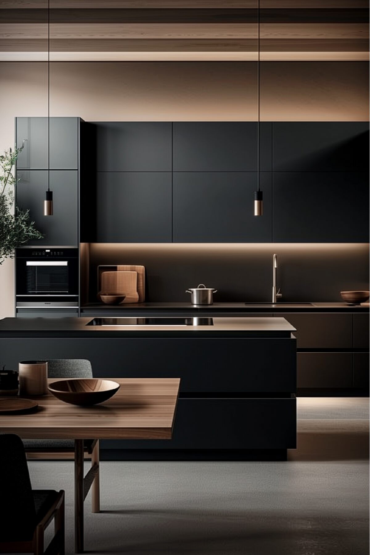 black japandi kitchen design ideas - 18