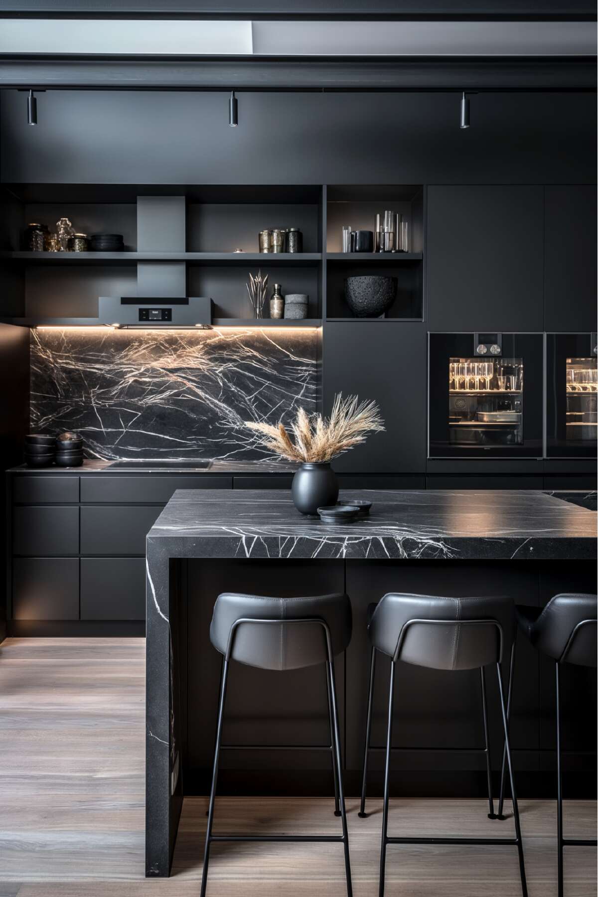 black japandi kitchen design ideas - 20