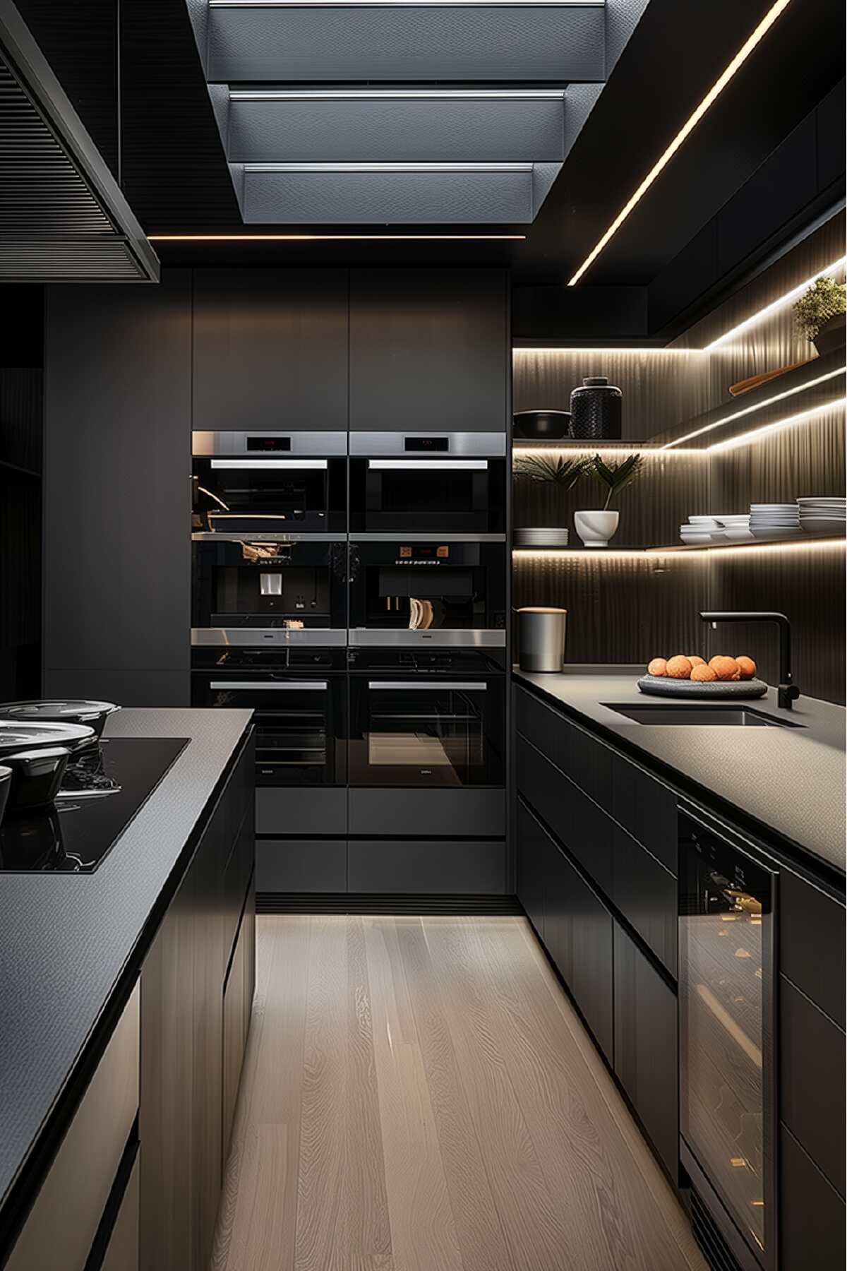 black japandi kitchen design ideas - 22