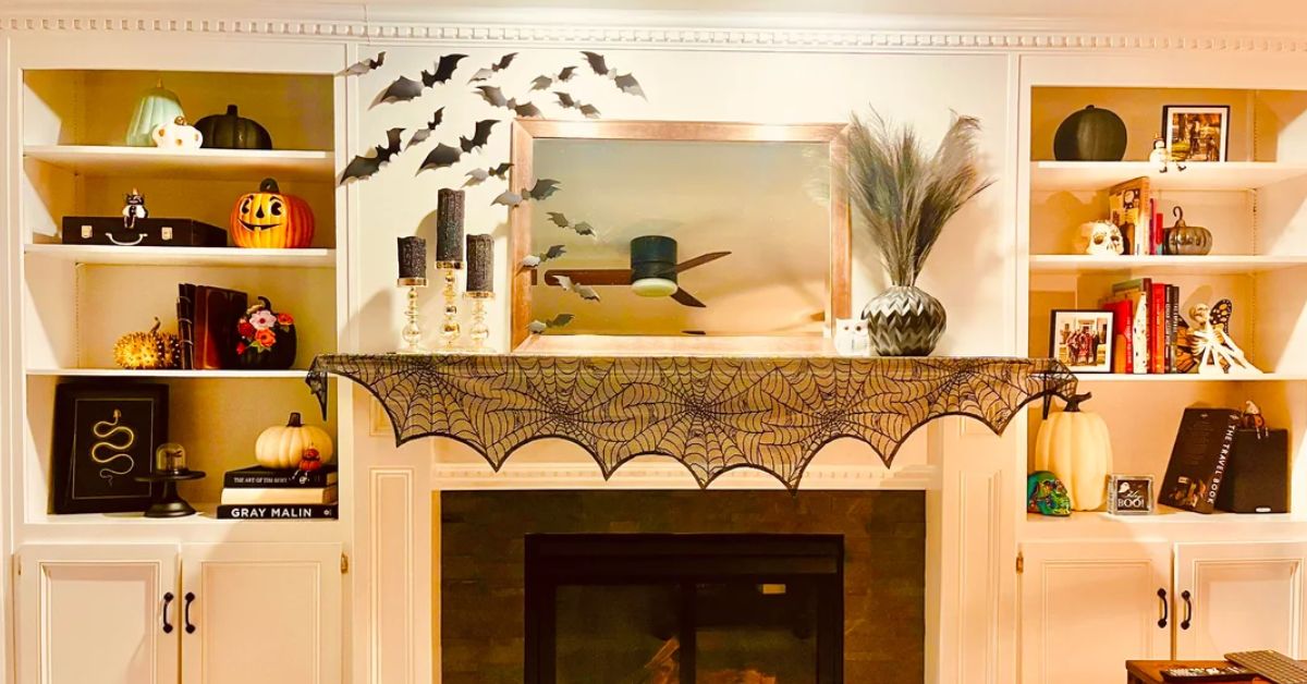 halloween fireplace decor