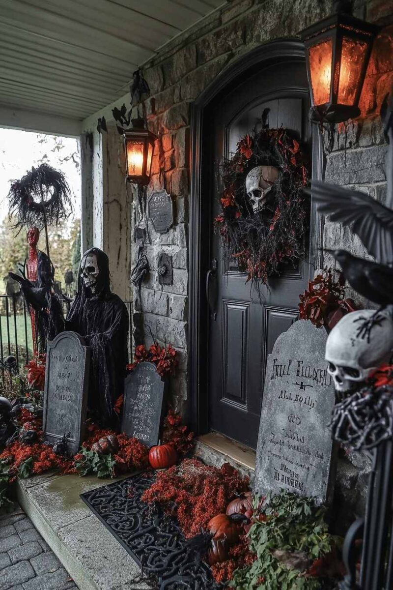 20 Scary DIY Halloween Front Porch Decor Ideas H.M.G