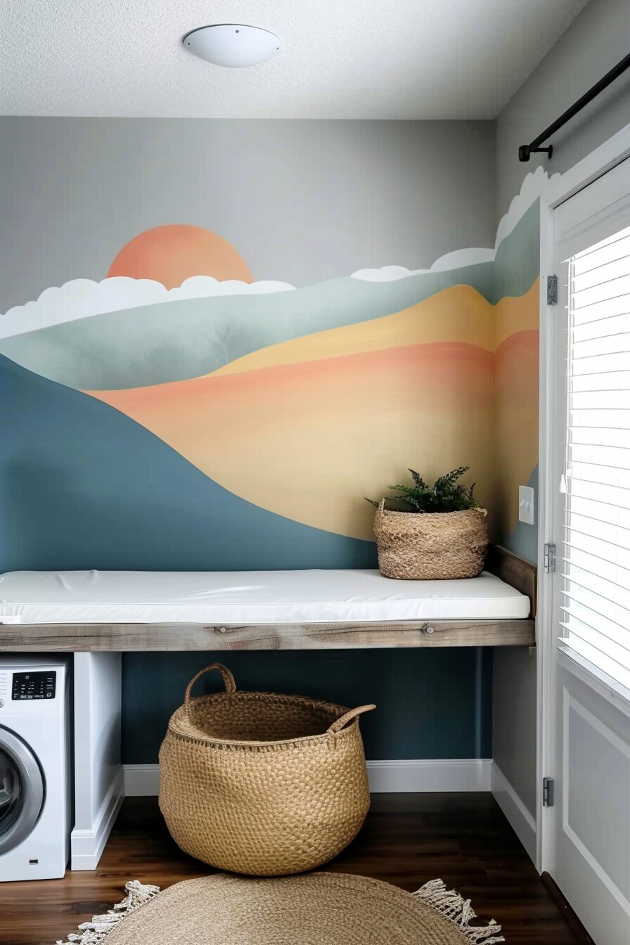 laundry room mural ideas - 2