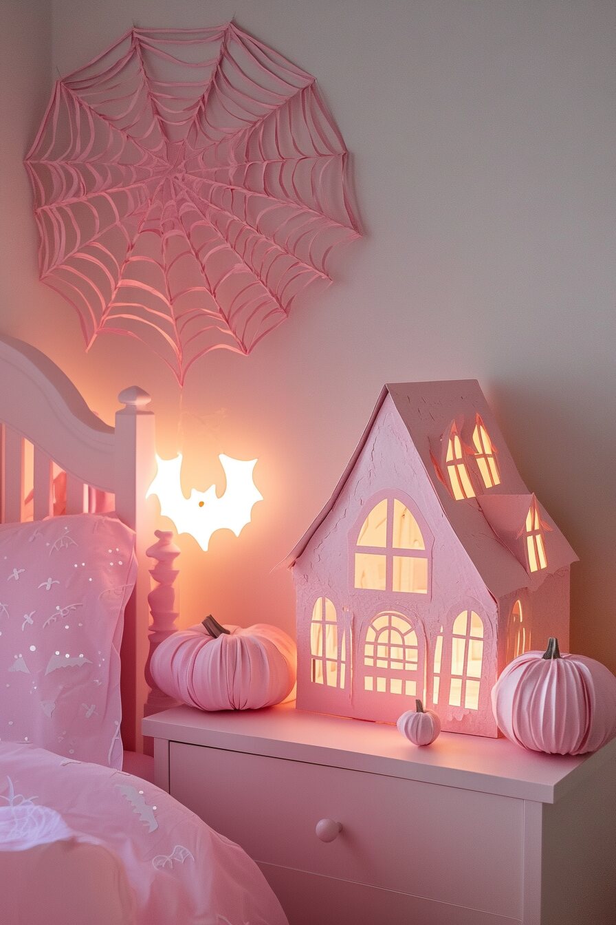 pink halloween bedroom decor - 11