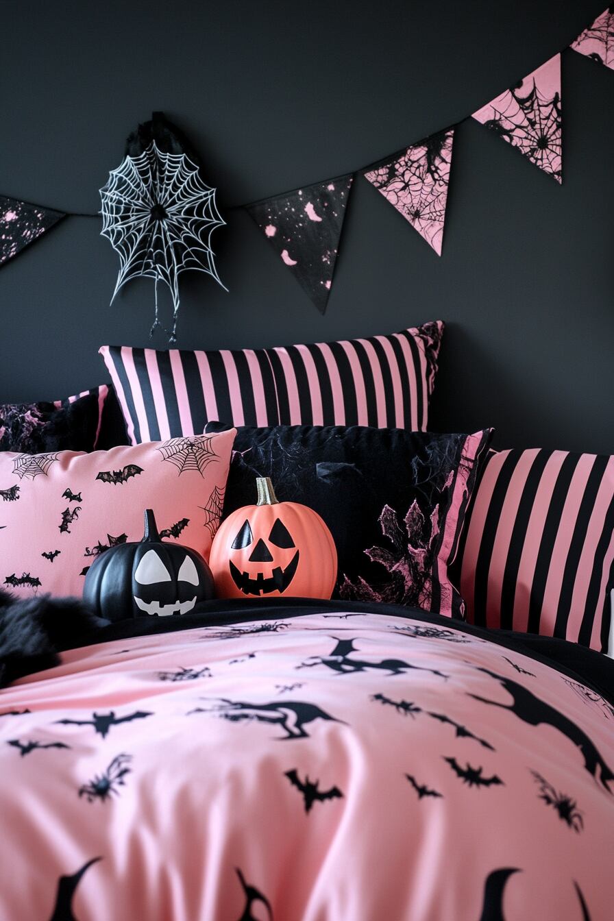 pink halloween bedroom decor - 15