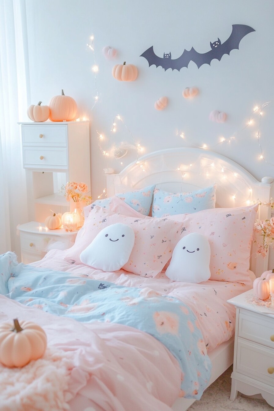 pink halloween bedroom decor - 19