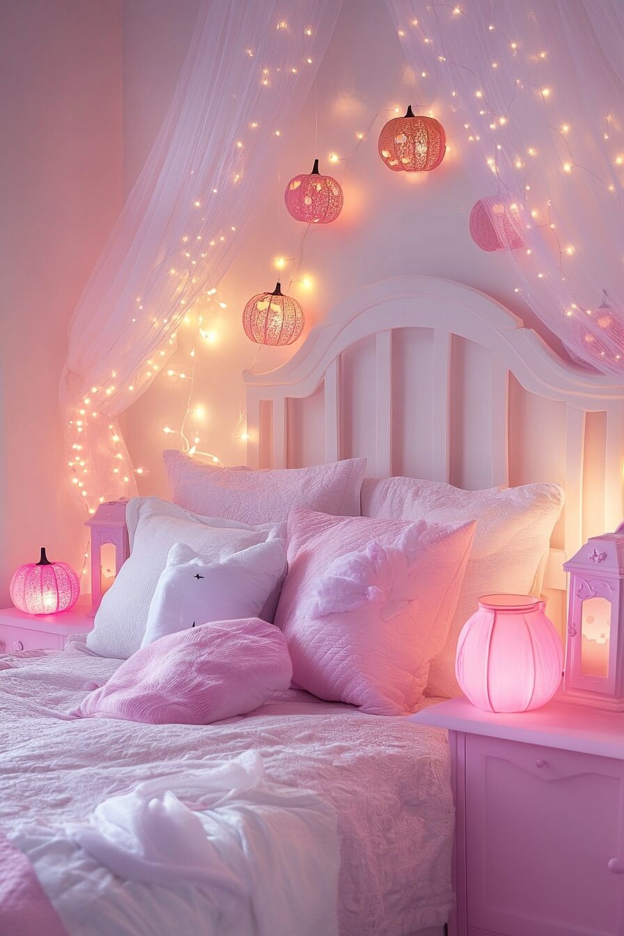 pink halloween bedroom decor - 2