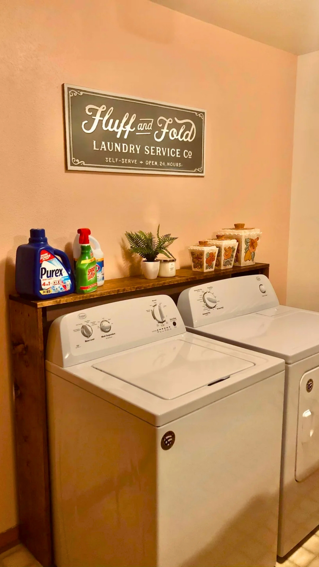 Compact Ledge Shelf Behind Washer & Dryer