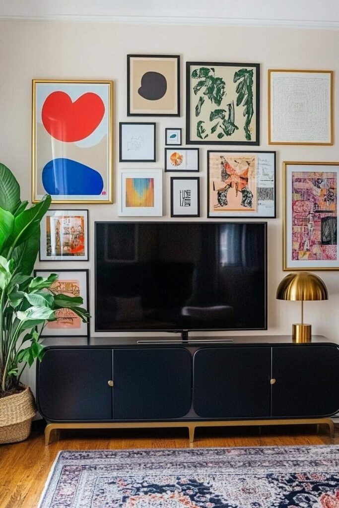 100+ Inspiring Gallery Wall Ideas to Make Your Living Room Pop - H.M.G