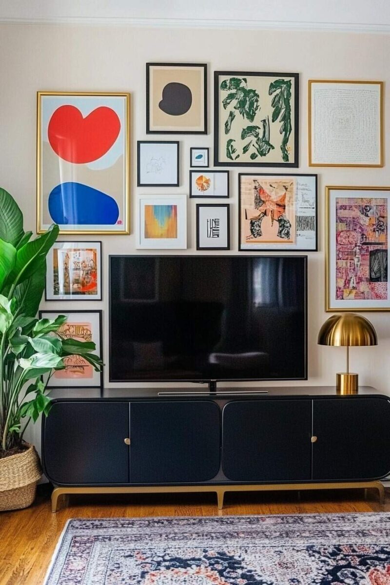 100+ Inspiring Gallery Wall Ideas to Make Your Living Room Pop - H.M.G