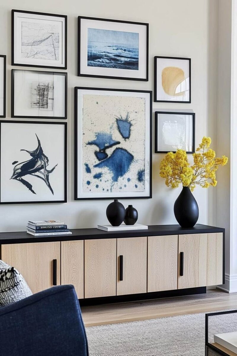 100+ Inspiring Gallery Wall Ideas to Make Your Living Room Pop - H.M.G