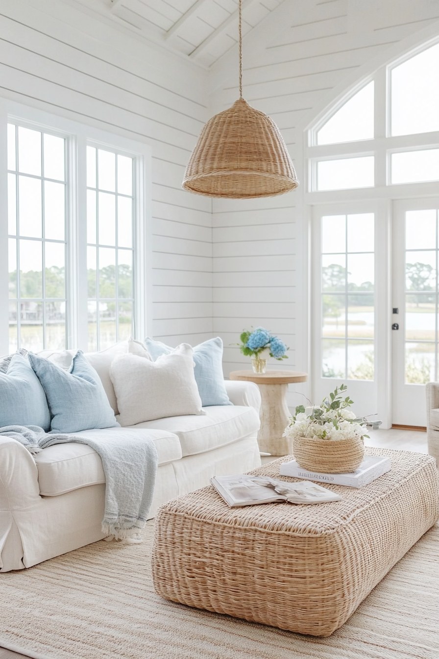 shiplap wall living room idea