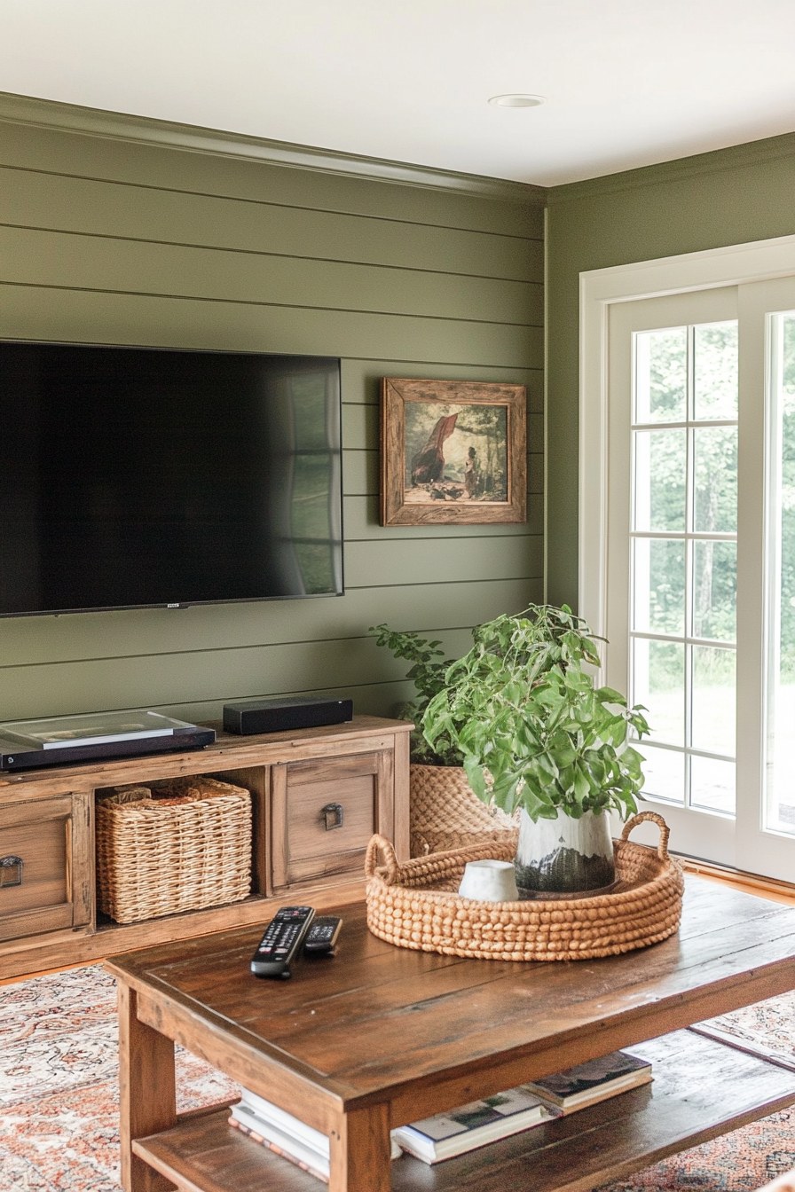 shiplap wall living room idea