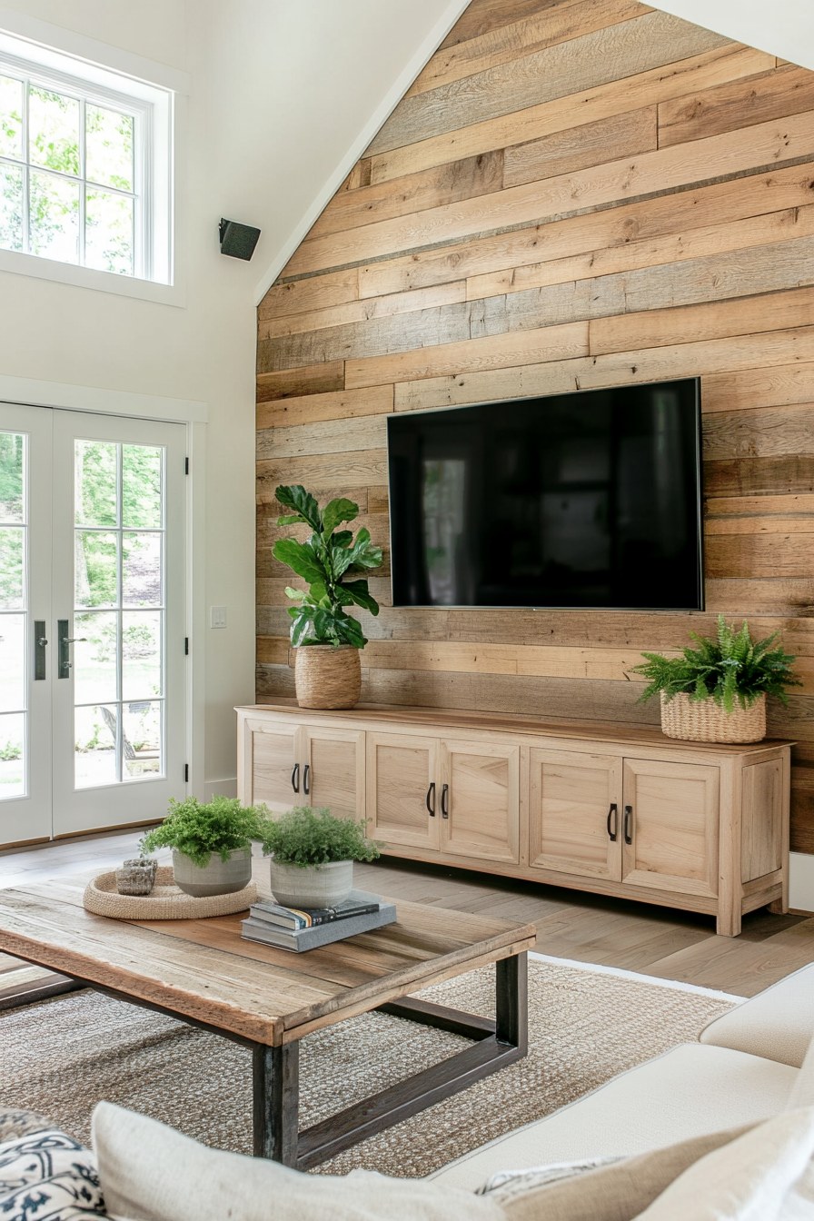 shiplap wall living room idea