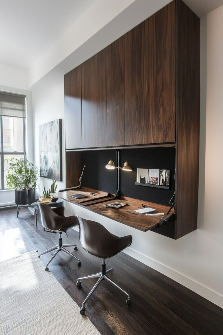 Space-Saving Double Desk Layout Ideas for Small Home Offices - H.M.G