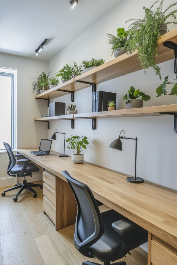 20 Double Desk Layout Ideas for Small Home Offices - H.M.G