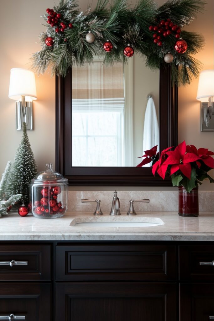 22 Easy Christmas Bathroom Decor Ideas to Festive Up Your Space! - H.M.G