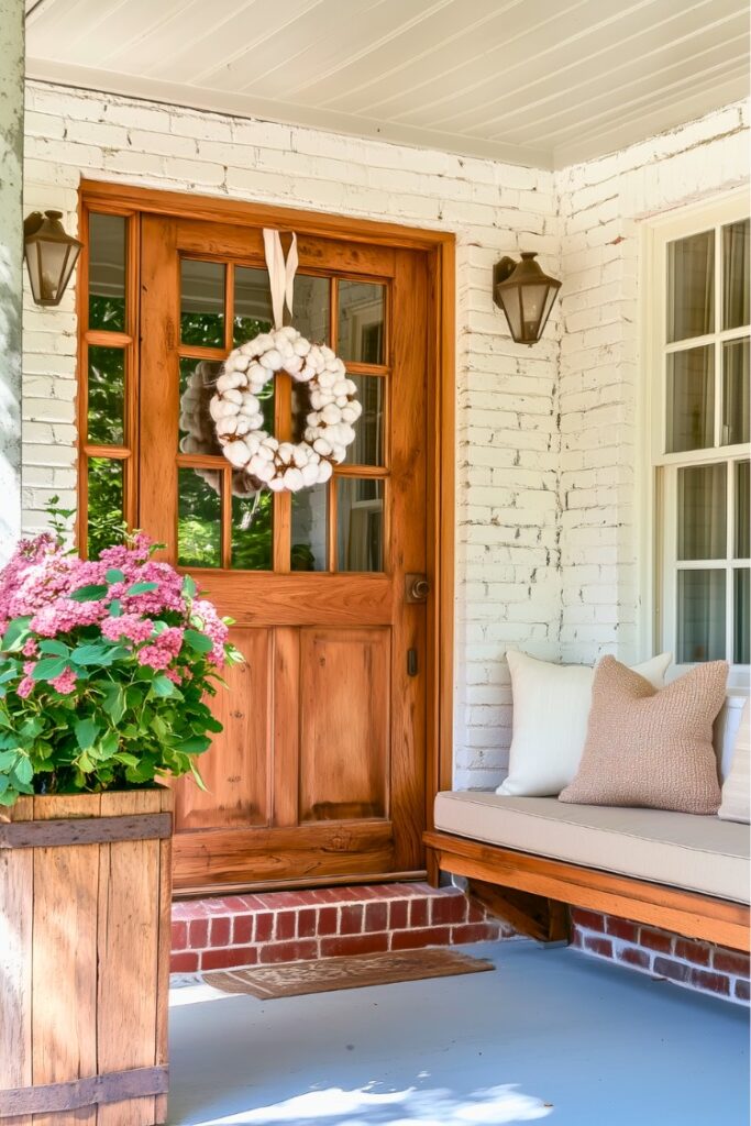 24 Charming Farmhouse Spring Porch Decor Ideas [Easter Updated] - H.M.G