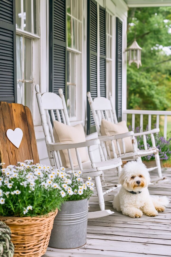 24 Charming Farmhouse Spring Porch Decor Ideas [Easter Updated] - H.M.G