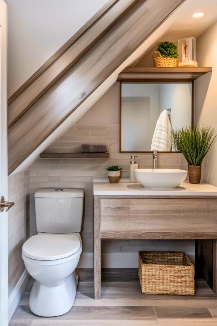 14 Small Bathroom Under Stairs Ideas to Make the Most of That Cozy ...