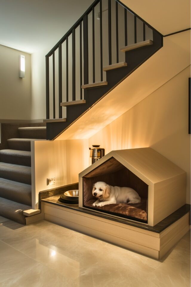 Curated visual reference: Whimsical Small Pet Home Designs Reference: 11 Pet House Ideas Under The Stairs With Key Tips