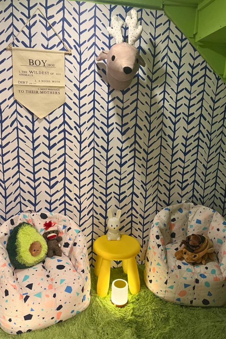 under stairs reading nook for kids