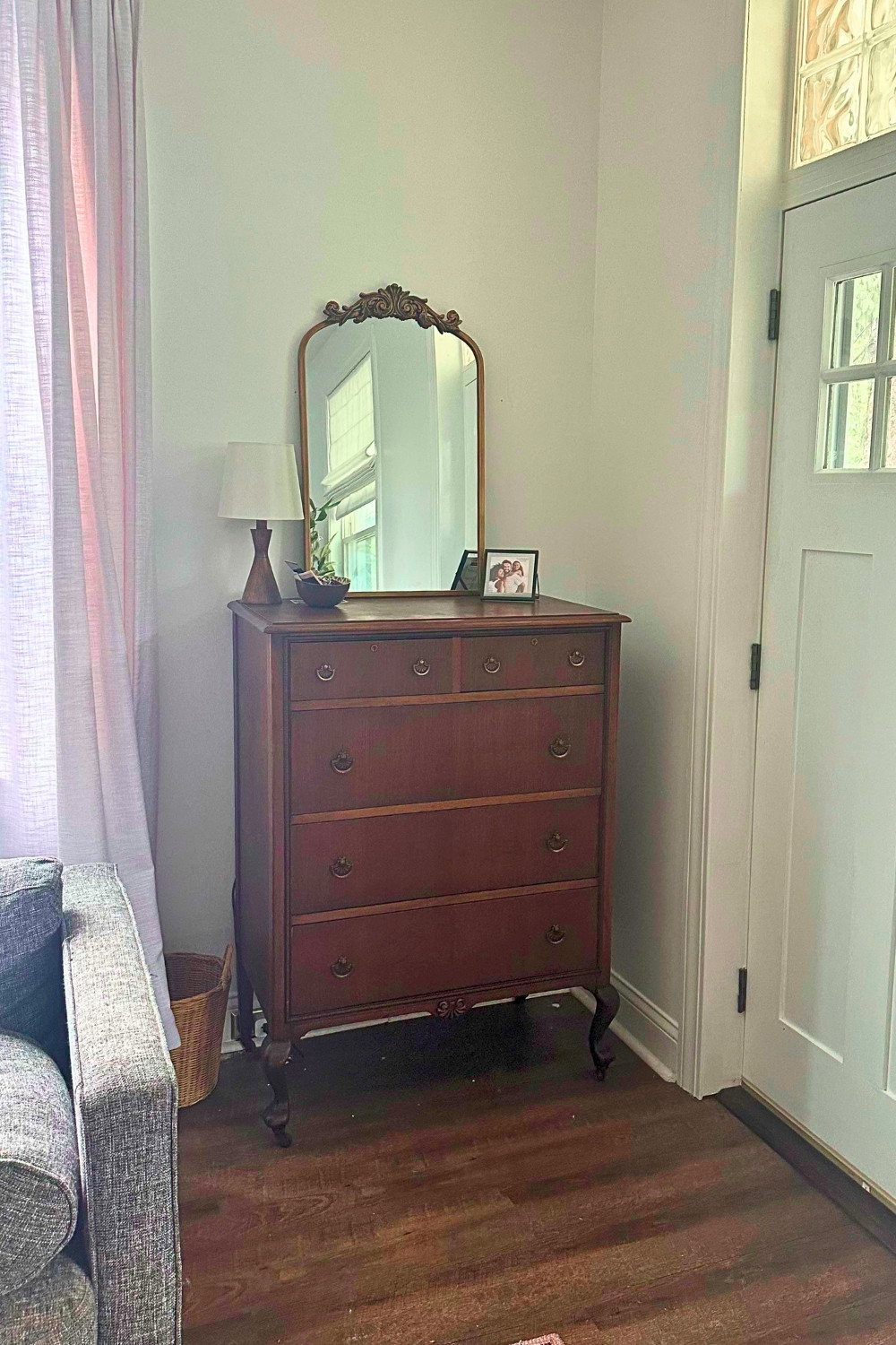 Charming Dresser Entryway Storage With Mirror And Hidden Organization