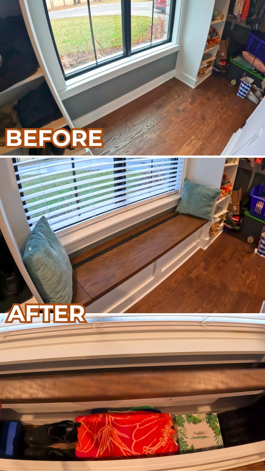 Closet Window Bench With Hinged Top Hidden Storage Modern Craftsman