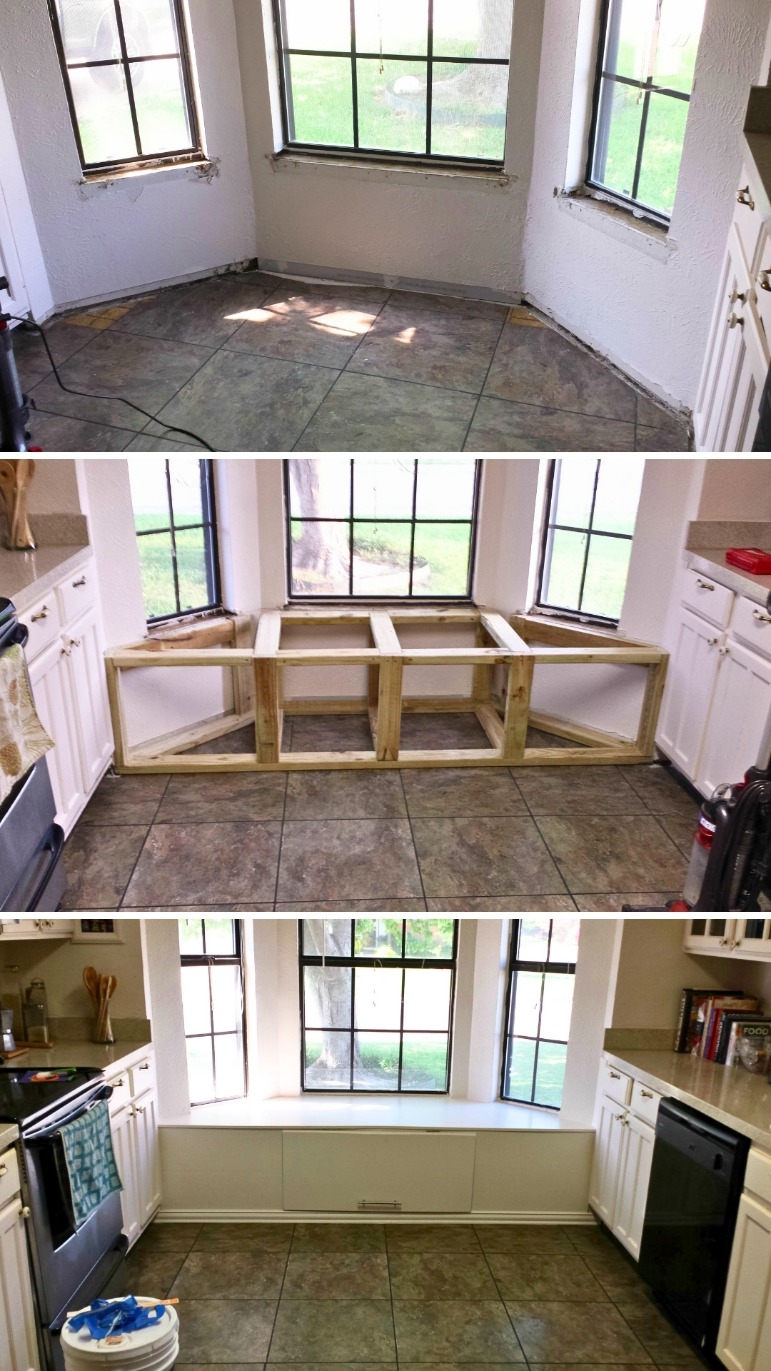 Corner Bay Window Storage Bench With Lift Up Door And Cushion For Small Spaces