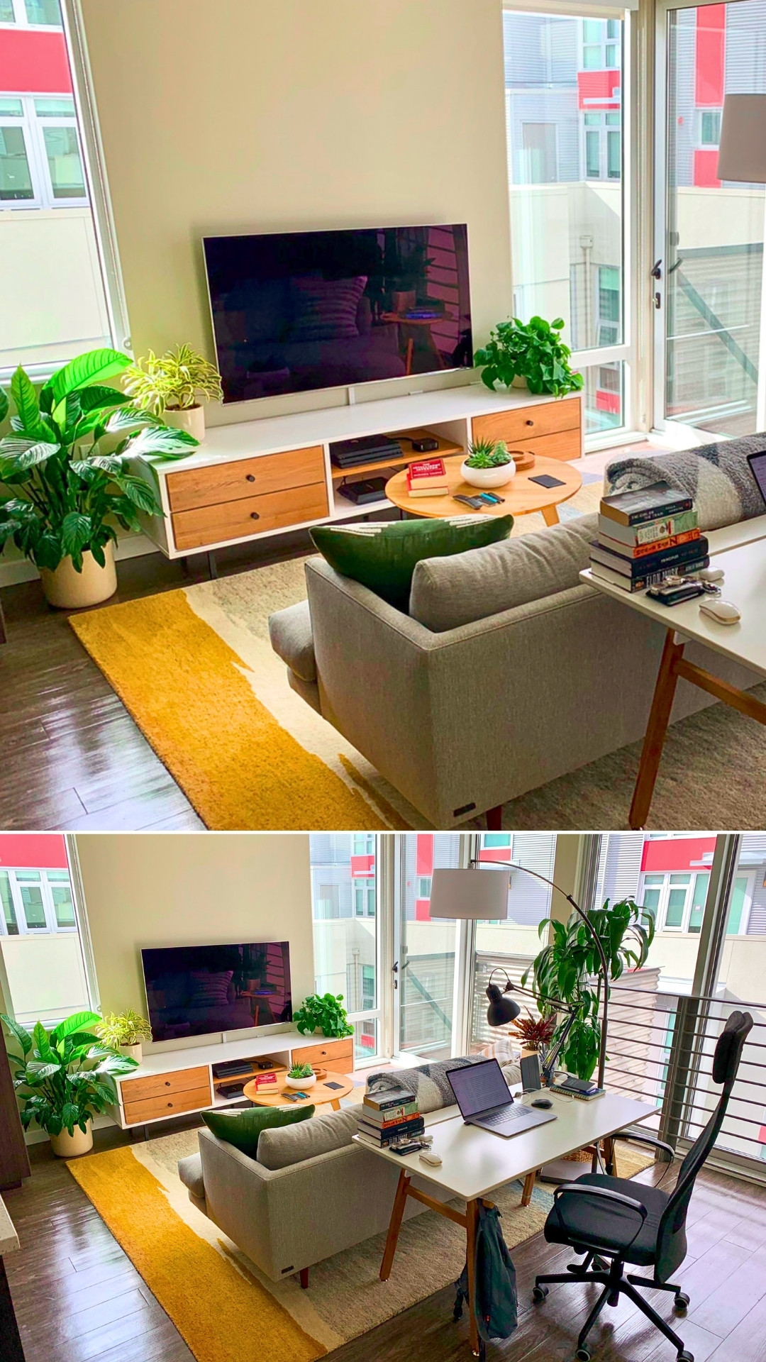 Small Living Room Office Behind the Couch