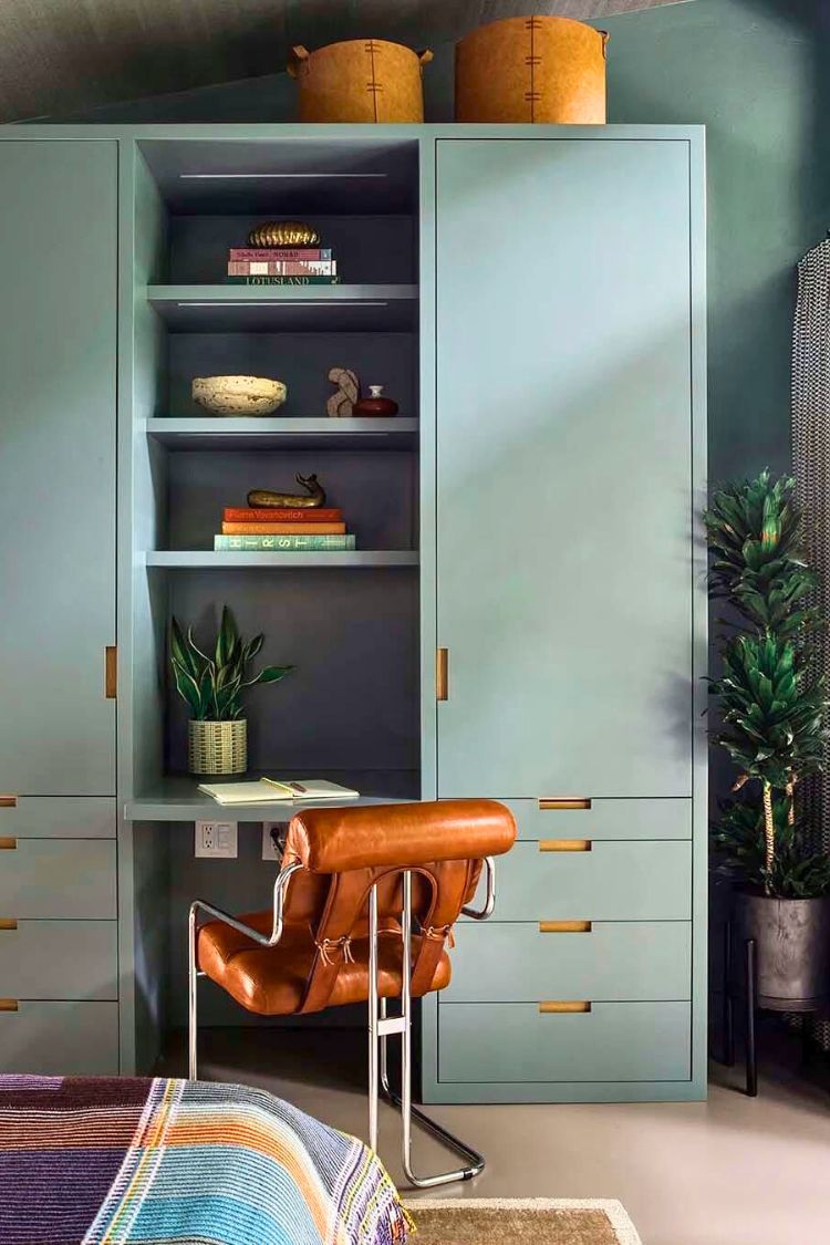 Built-in Desk in a Closet for a Hidden Workspace