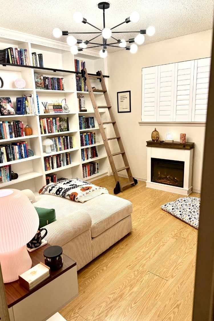 small cozy home library