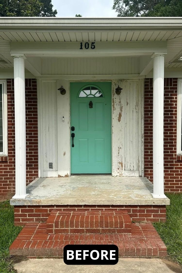 spring front porch before image