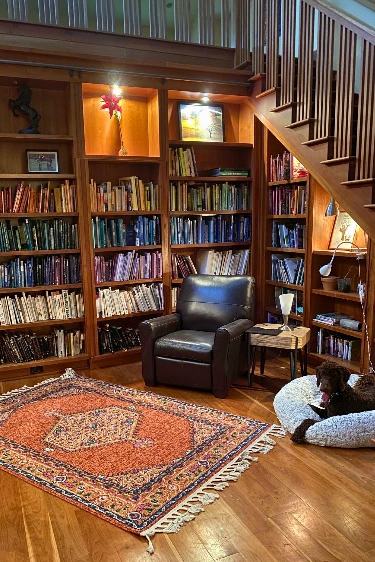 small cozy home library