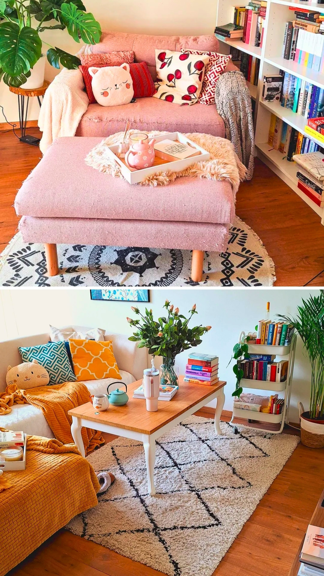 Cozy Feminine Apartment With Plants Books And Neutral Boho Chic Style