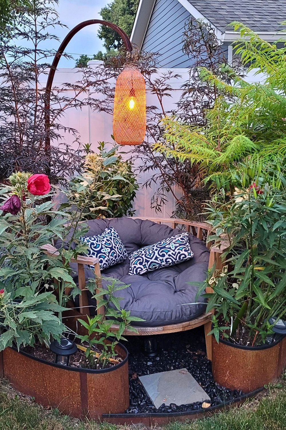 Custom-Built Secret Garden Reading Nook With Tiered Planters