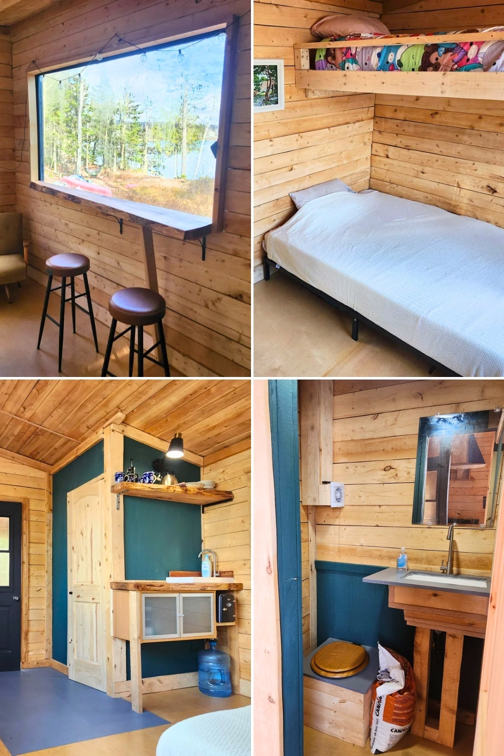 Tiny Off-Grid Wooden Cabin With Lake View and Smart Interior Design