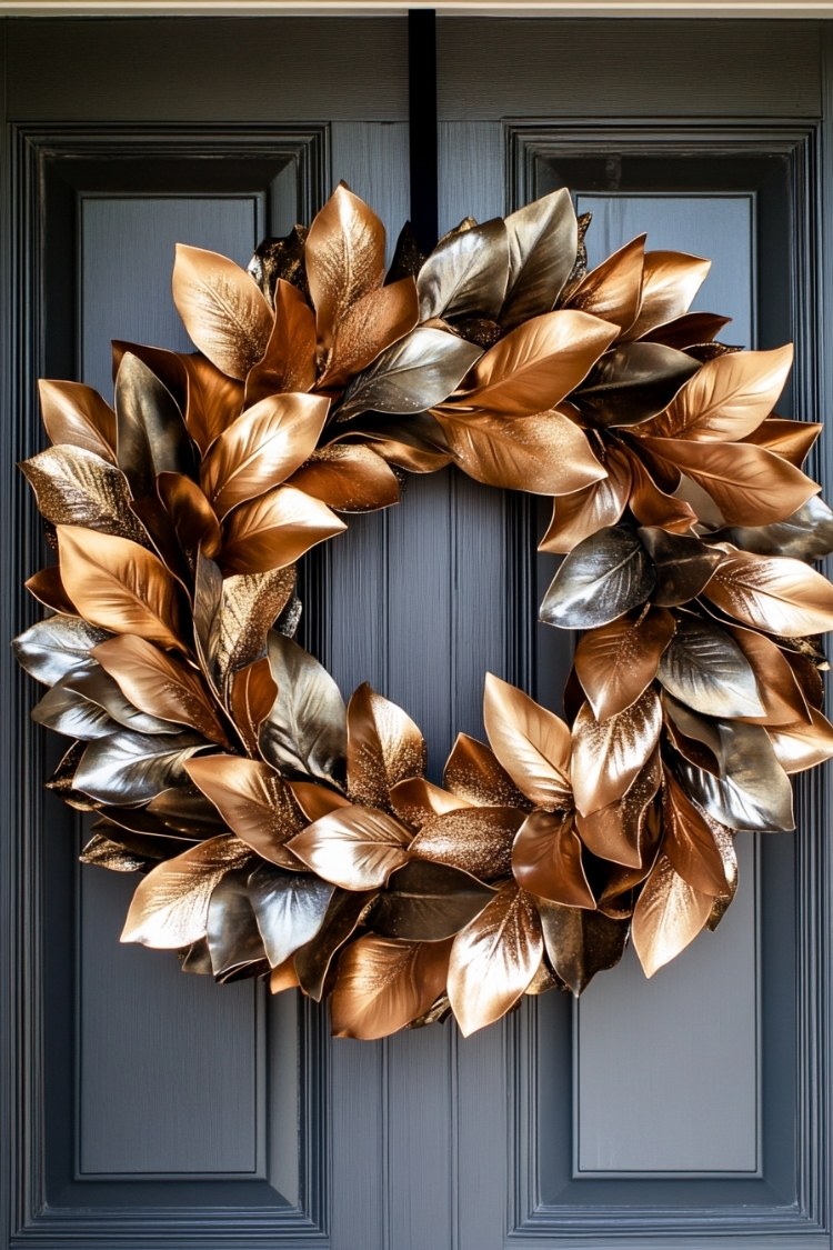 a diy christmas wreath on front door